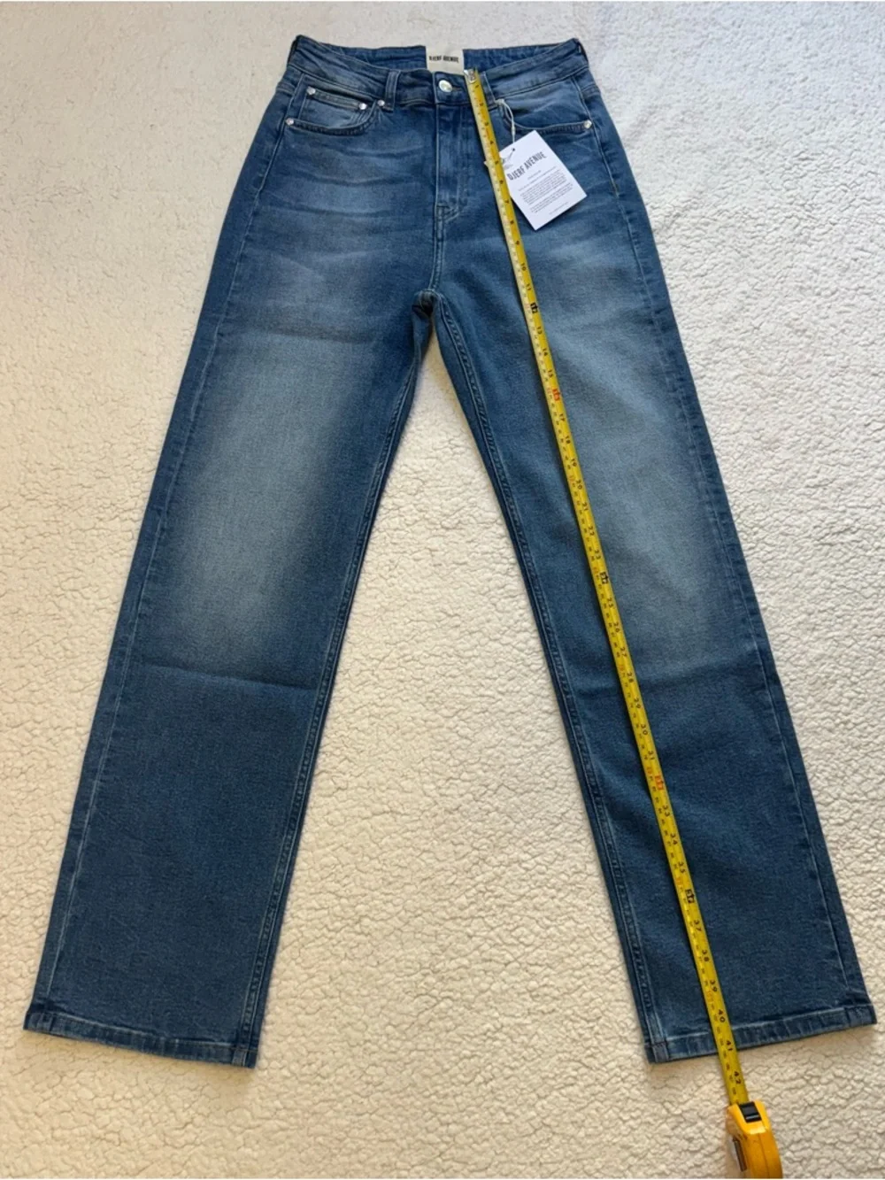 NWT Djerf Avenue Straight Jeans Mid Blue Size 27 - Picture 11 of 14